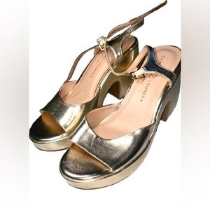 Chinese Laundry Metallic Gold Platform Heels